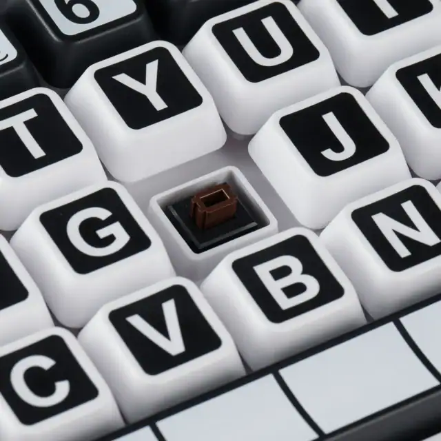 Close up view of high contrast keyboard keys