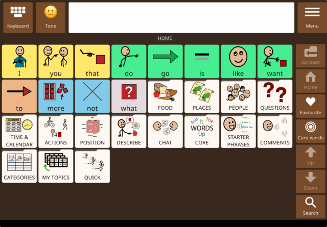 A screenshot of AVAZ AAC app on an iPad.
